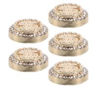 Beaupretty Adornos Dorados para Uñas Símbolo de Dinero 5 Piezas, Accesorios Metálicos para Nail Art Gemas de Imitación y Piedras Brillantes, Joyería para Uñas Adecuado para Decoración