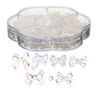 Beaupretty Adornos para uñas con lazos acrílicos 1 caja, gemas para manicura con brillo, decoración de uñas postizas para uso diario y eventos especiales