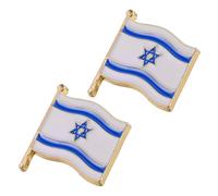 Beaupretty Alfileres de Aleación Diseño Creativo Bandera de Israel, 2 Piezas Portátiles y Fiables para Decorar Fiestas y Eventos Conmemorativos