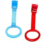 Beaupretty Anillas Para Cuna De Aprendizaje y Juego Para Bebés, Colores Azul y Rojo, Plástico Seguro, Ayuda Para Aprender a Caminar, Desarrollo Motor y Cognición, 2 Piezas