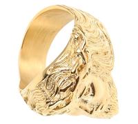 Beaupretty anillo de hombre Hombres para masculino católico primero voluntad religioso grabado anillos de jesus Acero inoxidable Golden