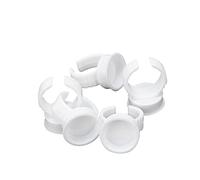 Beaupretty Anillos de Tazas Soporte de Pegamento Pigmento Anillo Maquillaje Anillos Paleta para Extensión de Pestañas Nail Art 100Pcs