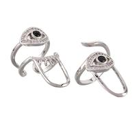 Beaupretty Anillos de Uñas para Mujer Diseño de Ojo Malvado, 2 Piezas de Metal Resistente en Color Claro, Joyería de Punta para Decoración y Manicura en Fiestas y Uso Diario