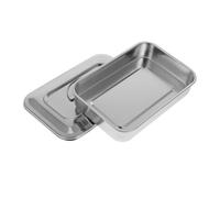 Beaupretty Bandeja de Esterilización Cuadrada Inoxidable con Tapa Resistente y Portátil para Manicura y Almacenamiento de Termómetros Caja para Remojo y Profesional