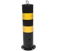 Beaupretty Bolardo de Seguridad de Acero Reforzado 50 CM Negro y Amarillo Poste de Barrera para Estacionamiento y Tráfico Columna de Advertencia para Entradas y Zonas Peatonales