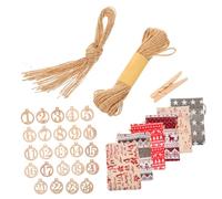 Beaupretty Bolsa Navideña de con Diseño Tela No Tejida Duradera Cuerda de Yute y Madera para Galletas y Decoración de Fiestas de Navidad