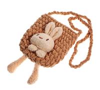 Beaupretty Bolso Bandolera De Conejo Kawaii para Niñas, Diseño 3D De Lana Poliéster, Bolso Cruzado De Hombro, Adecuado para Viaje, Fiesta y Uso Diario, Tamaño Pequeño Beige,