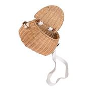 Beaupretty Bolso Bandolera de Ratán Mano para Mujer Rústico y para Playa y Diseño con Tapa de Concha para Seguridad