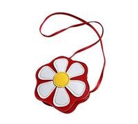 Beaupretty Bolso Bandolera Pequeño para Niños Diseño de Flores, Cuero PU, Color Rojo, Portátil para Actividades al Aire Libre y Viajes, Adecuado para Niñas, Tamaño Mini
