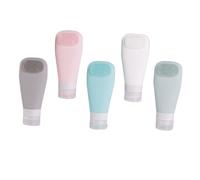 Beaupretty Botellas de Silicona Recargables 5 Piezas Tamaño Portátil Antidesbordamiento para Viaje Gimnasio y Aseo Personal Multicolor con Cepillo Integrado