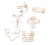 Beaupretty Brazaletes Metálicos De Escorpión Geométricos Abiertos, 6 Piezas Para Puño De Brazo, Joyas Ajustables Para Mujer, Accesorios De Moda Vintage Para Fiestas y Cosplay