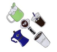 Beaupretty Broche de Café Estético para Ropa Pin Decorativo Creativo de Color Café Broche para Mochila y Sombrero Set de 5 Piezas para Mujeres Accesorios