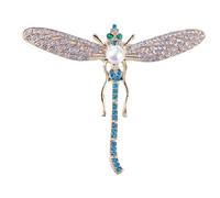 Beaupretty Broche de Libélula Gemas y Perlas para Mujer Broche para Solapa Bufanda Sombrero Accesorio