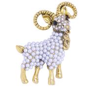 Beaupretty Broche De Perlas y Gemas De Imitación De Oveja Elegante, Aleación Resistente, Broche Para Mujer, Accesorio Para Ropa y Mochilas, Diseño Delicado y Tamaño Compacto