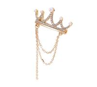 Beaupretty Broche de Tiara de Reina Joyería de Alfiler de Metal con Cadena de Borlas Imperdible Decorativo para Ropa Bodas Desfiles Mujeres