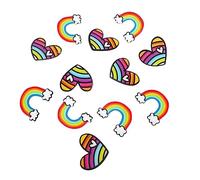 Beaupretty Broche Patrón De Arcoíris Acrílico, Juego 12 Piezas, Decoración Ropa Mujer, Accesorio Colorido Para Chaquetas y Suéteres, Tamaño 6x13 Cm y 6x6.57 Cm