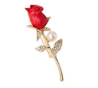 Beaupretty Broche Rosa con Circonitas Accesorio Elegante para Bodas y San Valentín Alfiler Seguro para Ropa Femenino Versátil para Aniversario y