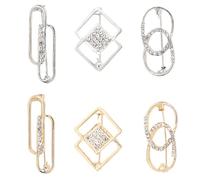 Beaupretty Broches de Cintura Decorativos 6 Piezas Pinza de Ropa Fija y Alfiler de Seguridad para Falda y Cárdigan Broches Creativos Metálicos Dorado y Plateado para Fiesta y Uso Diario
