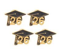 Beaupretty Broches de Graduación 2026, Set de 4 Pines de Aleación de Zinc Esmaltados, Accesorios para Ropa y Regalos de Fiesta, Insignias de Felicitación y Recuerdo para Ceremonia