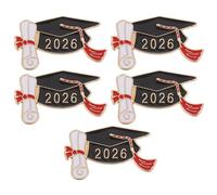Beaupretty Broches de Graduación Esmaltados 5 Piezas 2026 Pin de Graduado para Mujer Recuerdo Escolar para Ceremonia y Fiesta de Graduación Accesorios Decorativos para Logros Académicos