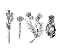 Beaupretty Broches Mujer Vintage de Aleación Escoceses 4 Piezas Diseño de Flor Silvestre para Suéter Hecho a Mano, Accesorios Multifunción para Bodas, Decoración de Ropa y Regalos