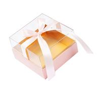 Beaupretty Caja caja de flores rosa preservada sobres patria box storage box Envoltura del día de san valentín flores tapa transparente flor eterna paño