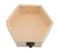 Beaupretty Caja de Madera Hexagonal con Tapa de Caja Decorativa de Almacenamiento Multifuncional para Joyas y Flores Secas Regalo de Madera de Pino para Decoración del Hogar