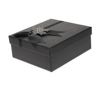 Beaupretty Caja de Obsequio Navideña Creativa de Papel Negra Caja de Obsequio Lazo Navideña Tapa Carton Sorpresa