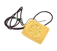 Beaupretty Caja de thangka collar colgante colgantes de medallón de latón joyería colgante de metal con tapa de tarjeta Colgante creativo colgante de tarjeta Joyas (Am.) aleación Dorado