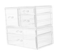 Beaupretty Caja Estante de Almacenamiento del cajón contenedor de Almacenamiento de plástico con Tapa envase cosmético Tipo cajonera Organizador de Escritorio Estuche cosmético para el hogar