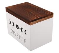 Beaupretty Caja Organizadora de Madera con Compartimentos Separados y Tapa para Tampones Protección contra Polvo Adecuado para Baño y Espacios Públicos