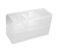Beaupretty Caja Organizadora Transparente Para Bastoncillos y Cosméticos Almacenamiento De Algodón Diseño De Tapa Para Mesas De Maquillaje y Dormitorios