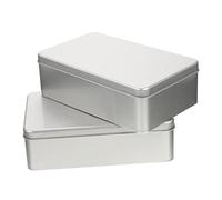 Beaupretty Cajas de Hojalata para Postres y Galletas, Paquete de 2 Piezas Diseño Simple y Resistente, Capacidad Adecuada para Regalos Pequeños y Almacenamiento Portátil