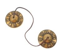 Beaupretty Campana Budista de Latón Vintage Campanas de Platillos Tingsha para Yoga y Meditación Instrumento de Percusión Decorativo para Salas de Estar