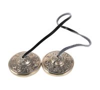 Beaupretty Campana de Meditación Nepalés de Cobre Sonido Terapéutico para Yoga Platillos de Campana Tingsha para Relajación y Atención Plena