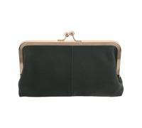 Beaupretty Cartera de Cuero Genuino Verde Oscuro para Mujer, Monedero Tipo Clutch Largo Cierre de Beso, Tarjetero Ranuras para Tarjetas, Bolso de Mano Compacto para Viaje y Almacenamiento