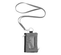 Beaupretty Cartera Mini Antirrobo con Bloqueo RFID, Ventana Transparente para Identificación, Llavero Colgante, Tamaño Compacto 12x7,6x1,5 Cm, Material Ligero, Color Gris Oscuro, Adecuado