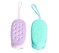 Beaupretty Cepillo de Ducha de Silicona 2 Pcs Cepillo de Baño Exfoliante Doble Cara Accesorio de Baño para para Cuerda para Colgar