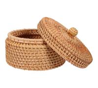 Beaupretty Cesta de ratán con tapa para guardar pan y aperitivos en mesa de comedor, tejida a mano, para el hogar Color Aleatorio