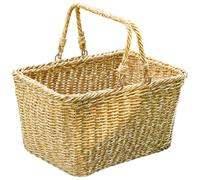 Beaupretty Cesta Tejida a Mano con Asa para Almacenamiento de Verduras y Snacks, Material Pp, Diseño Natural y Práctico para Cocina y Espacio Living