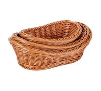 Beaupretty Cestas de Pan Ovaladas 3 Piezas Apilables de Plástico Resistente, Tamaño Pequeño-mediano-grande, Cesta para Servir Frutas y Verduras en Cocina y Comedor