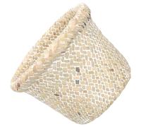 Beaupretty Cesto de basura tejido cesta tejida para papelera organizador de almacenamiento de artículos diversos blanco compacto reutilizable para estudio y hogar
