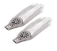 Beaupretty Charreteras de Hombro Borlas Plateadas, 2 Piezas, Adornos para Zapatos y Sombreros, Decoración Femenina para Ropa, Accesorios de Moda Otoño-invierno, Alfiler Trasero Resistente