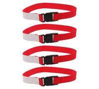 Beaupretty Cinturón Deportivo Ajustable con Etiqueta Escribible para Exteriores, 4 Piezas de 25 Mm X 480 Mm en Rojo, Organizador Compacto para Ropa y Equipaje en Senderismo y Ciclismo