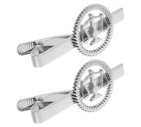 Beaupretty Clip de Corbata para Hombres 2 Piezas Acero Inoxidable Plata Diseño Balanza Justicia, Broche de Corbata para Abogados y Jueces, Accesorio Profesional para Reuniones y