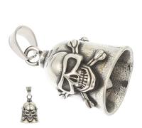 Beaupretty Colgante de Campana Pequeña Calavera Estilo Punk Vintage para Hombre, Acero Inoxidable Pulido Cómodo y Llamativo para Decoraciones DIY