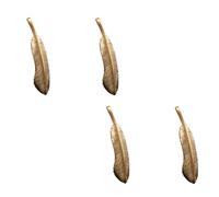 Beaupretty Colgante de Llavero de Latón Diseño de Pluma Retro, Pack de 4 Piezas Delicadas para Decoración DIY de Bolsos y Llaves, Adornos Creativos para Manualidades y Accesorios