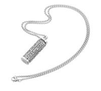 Beaupretty Colgante Metálico Hueco con Caja Gawu Grabado Seis Palabras Verdaderas Collar Unisex para Pequeños Objetos y Cenizas Joyería Duradera y para Hombres y Mujeres