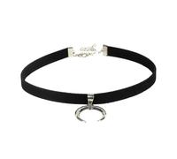 Beaupretty Collar Corto para Mujer Gargantilla de Luna Inoxidable Joyería para Accesorio Elegante para Ocasiones Obsequios Colgante Negro