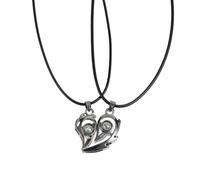 Beaupretty Collar de Pareja Forma de Corazón Colgante de Cuello Saliente para Parejas Cadena de Clavícula de Obsequio para Collar Corazon Abre y Colgantes